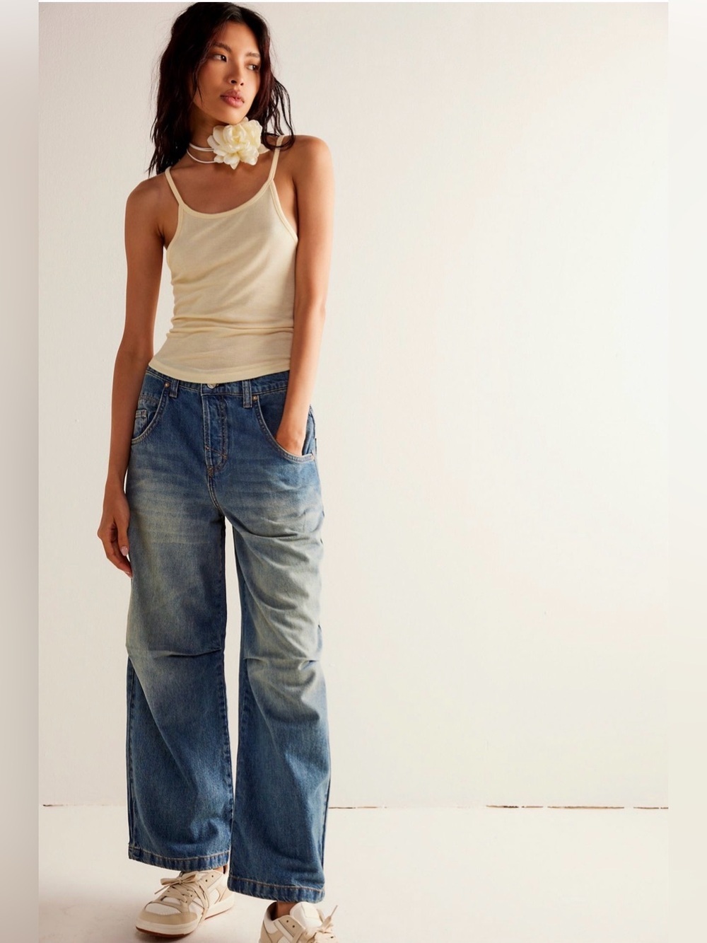 Free People Twin Flame Mid Rise Wide Leg